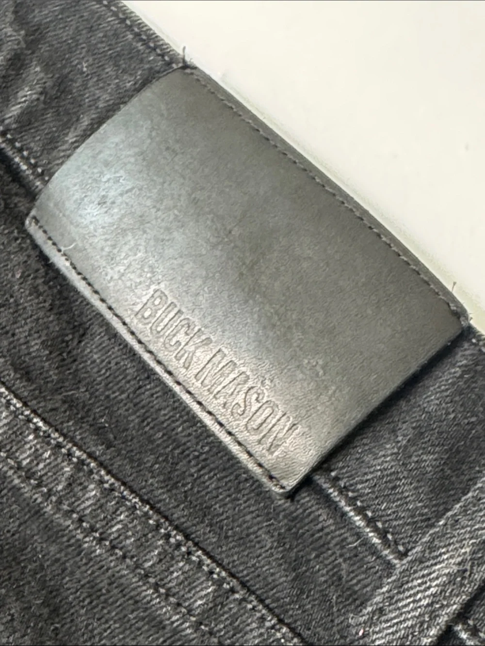 BUCK MASON Selvedge Slim Fit Black Jeans Button Fly Classic Stretch Men's 33 - Picture 13 of 14